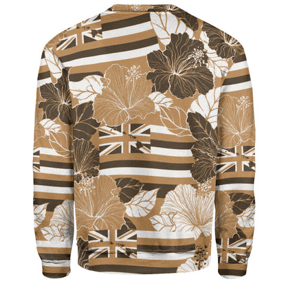 Hawaii Sweatshirt Hibiscus Flag Map Island Pride