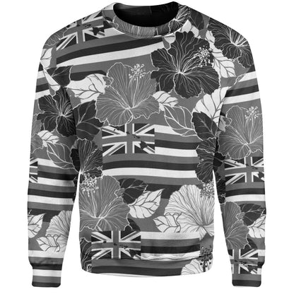 Hawaii Sweatshirt Hibiscus Flag Map Island Pride