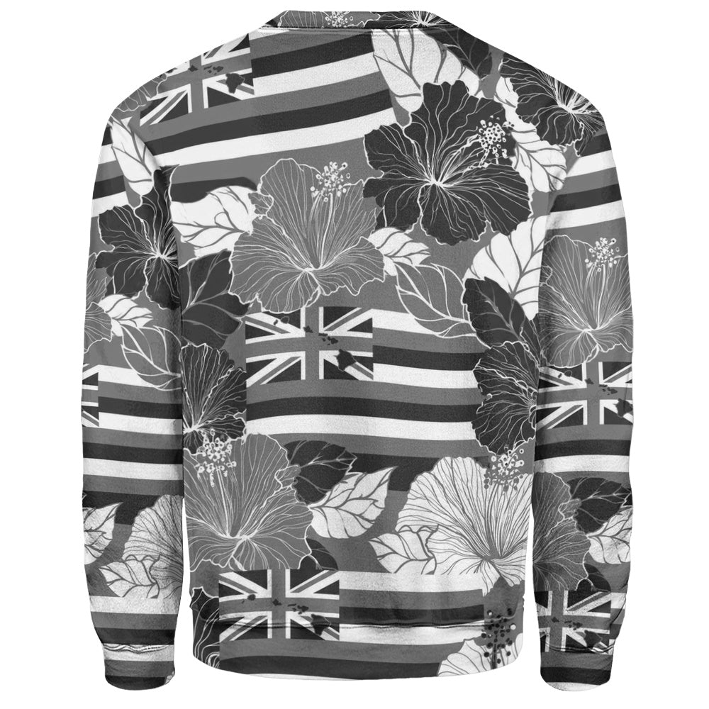 Hawaii Sweatshirt Hibiscus Flag Map Island Pride