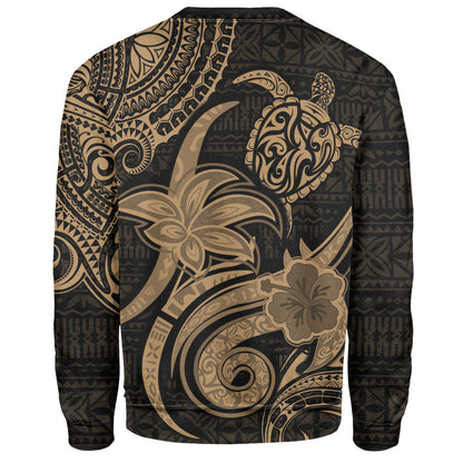 Hawaii Sweatshirt Honu Turtle Hibiscus Tribal Legacy