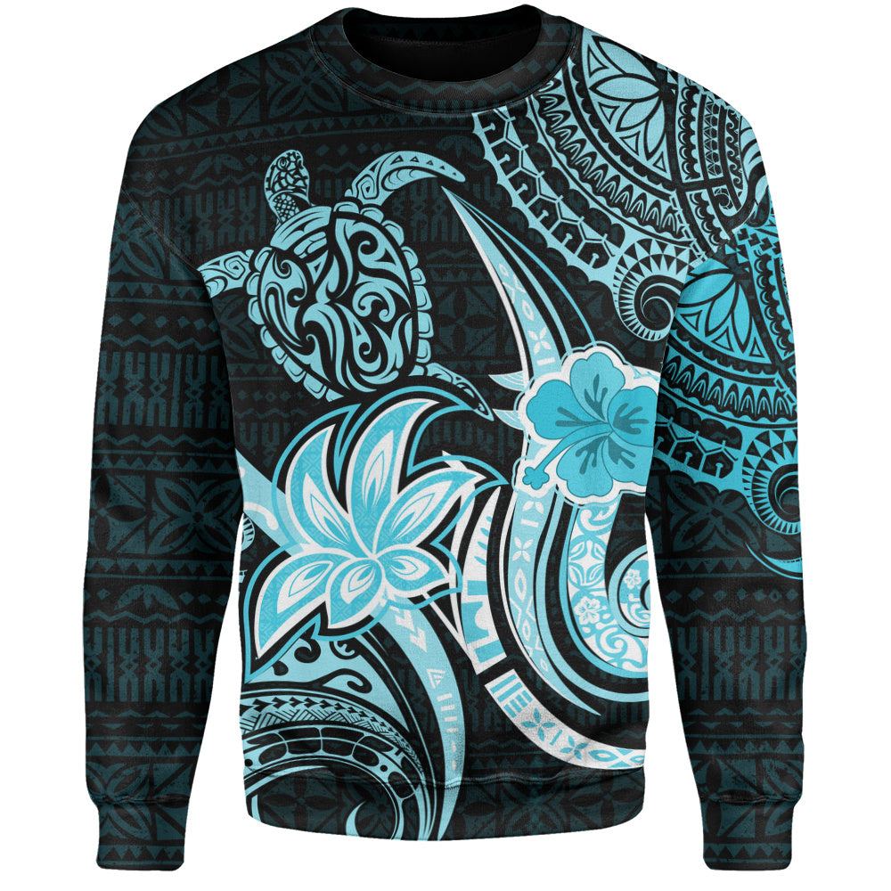 Hawaii Sweatshirt Honu Turtle Hibiscus Tribal Legacy
