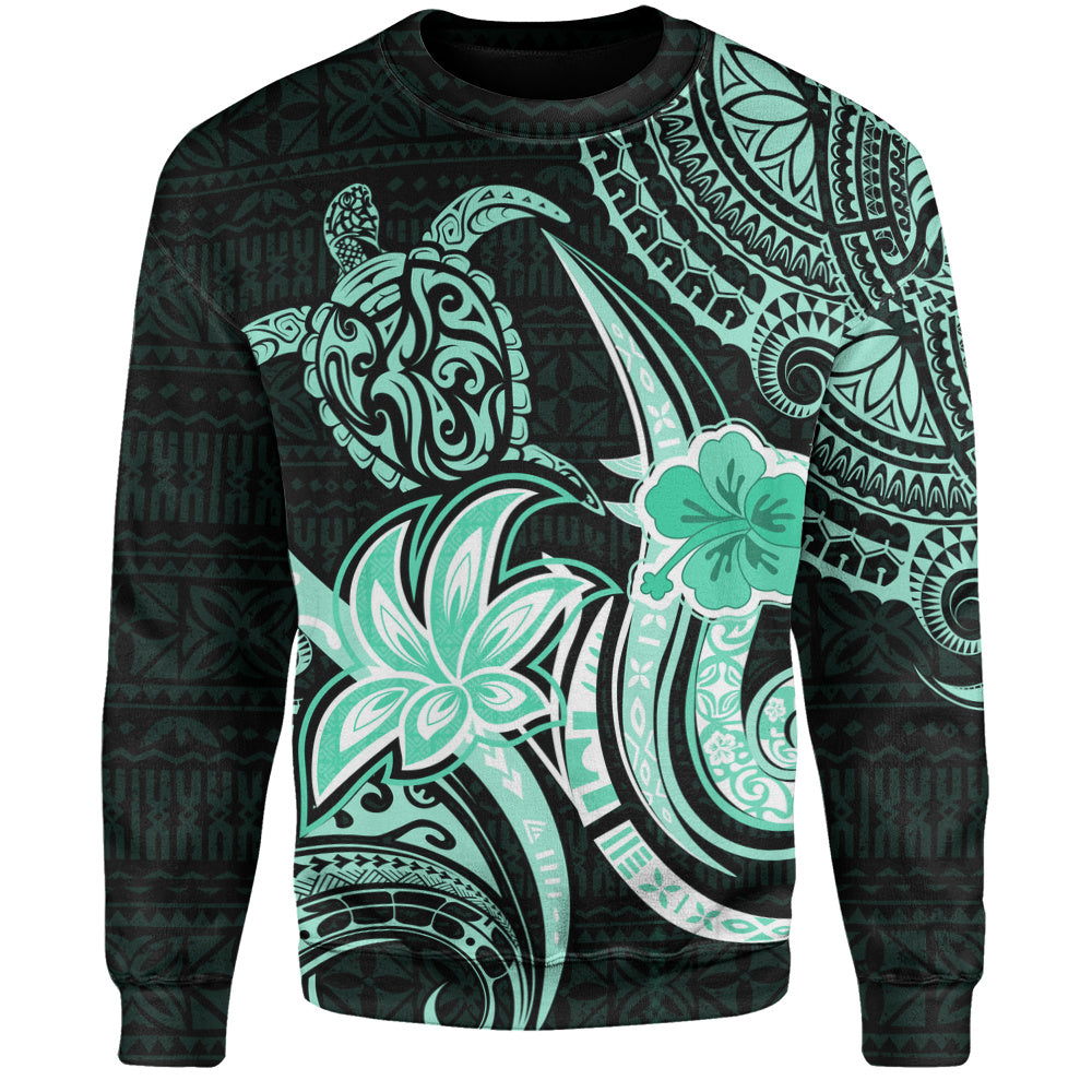 Hawaii Sweatshirt Honu Turtle Hibiscus Tribal Legacy
