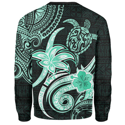 Hawaii Sweatshirt Honu Turtle Hibiscus Tribal Legacy