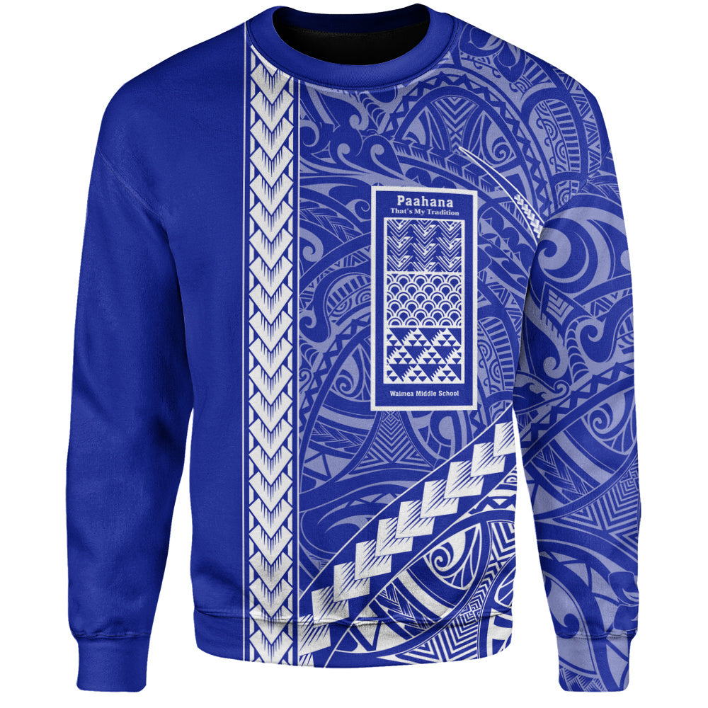 Waimea Middle Public Conversion Charter School Sweatshirt Tribal Polynesian Pride Style