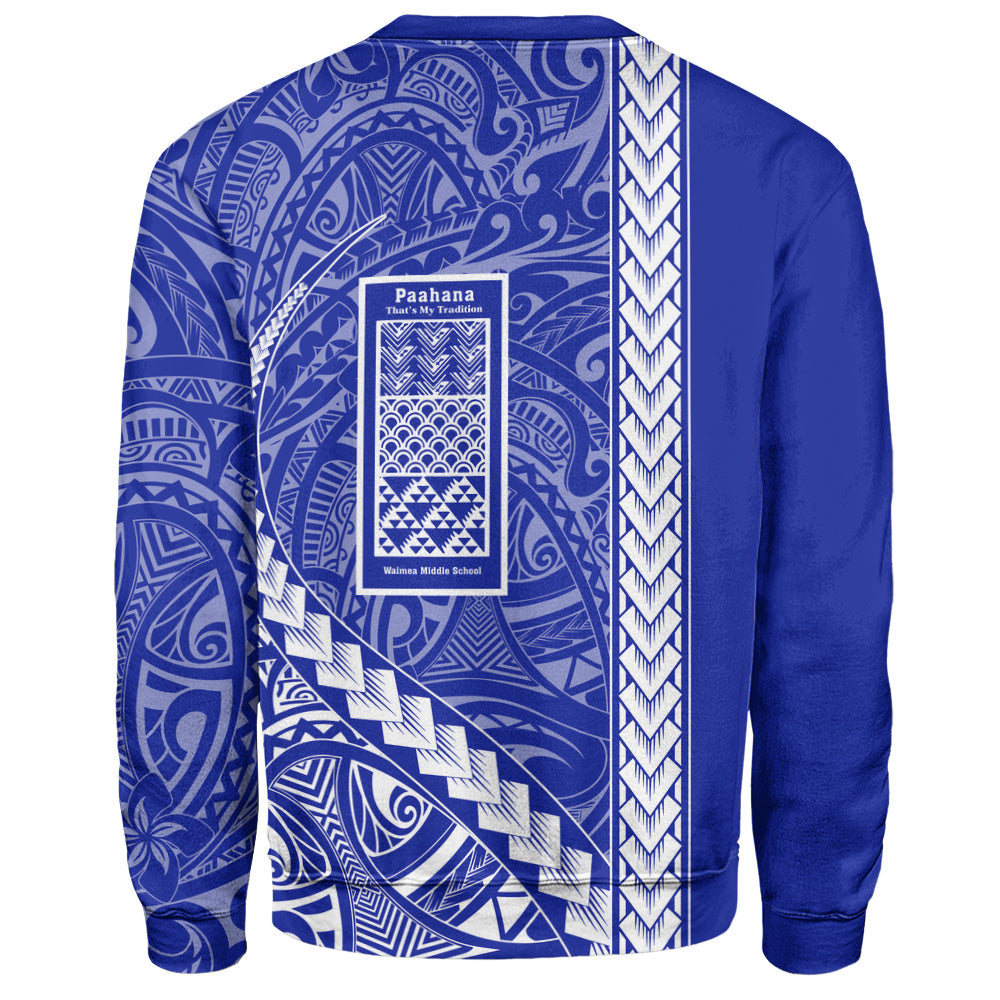 Waimea Middle Public Conversion Charter School Sweatshirt Tribal Polynesian Pride Style