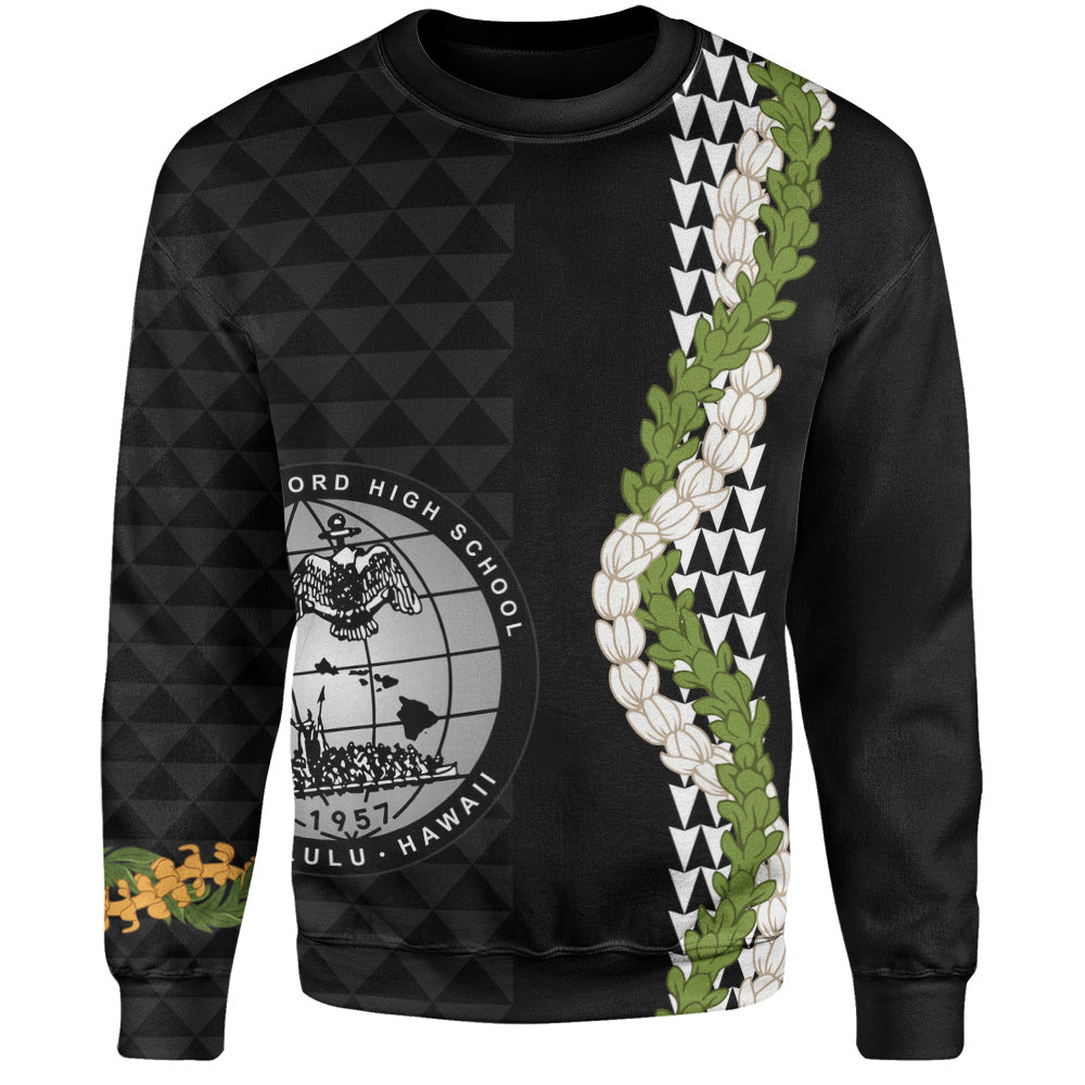 Admiral Arthur W. Radford High School Sweatshirt Puakenikeni Maile Flower Lei