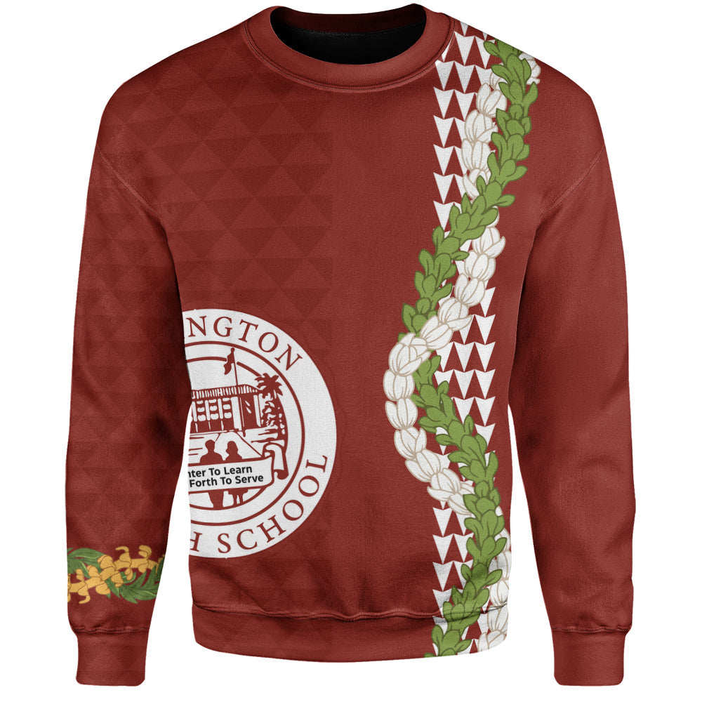 Farrington High School Sweatshirt Puakenikeni Maile Flower Lei