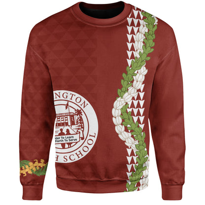 Farrington High School Sweatshirt Puakenikeni Maile Flower Lei