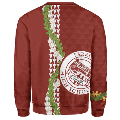 Farrington High School Sweatshirt Puakenikeni Maile Flower Lei