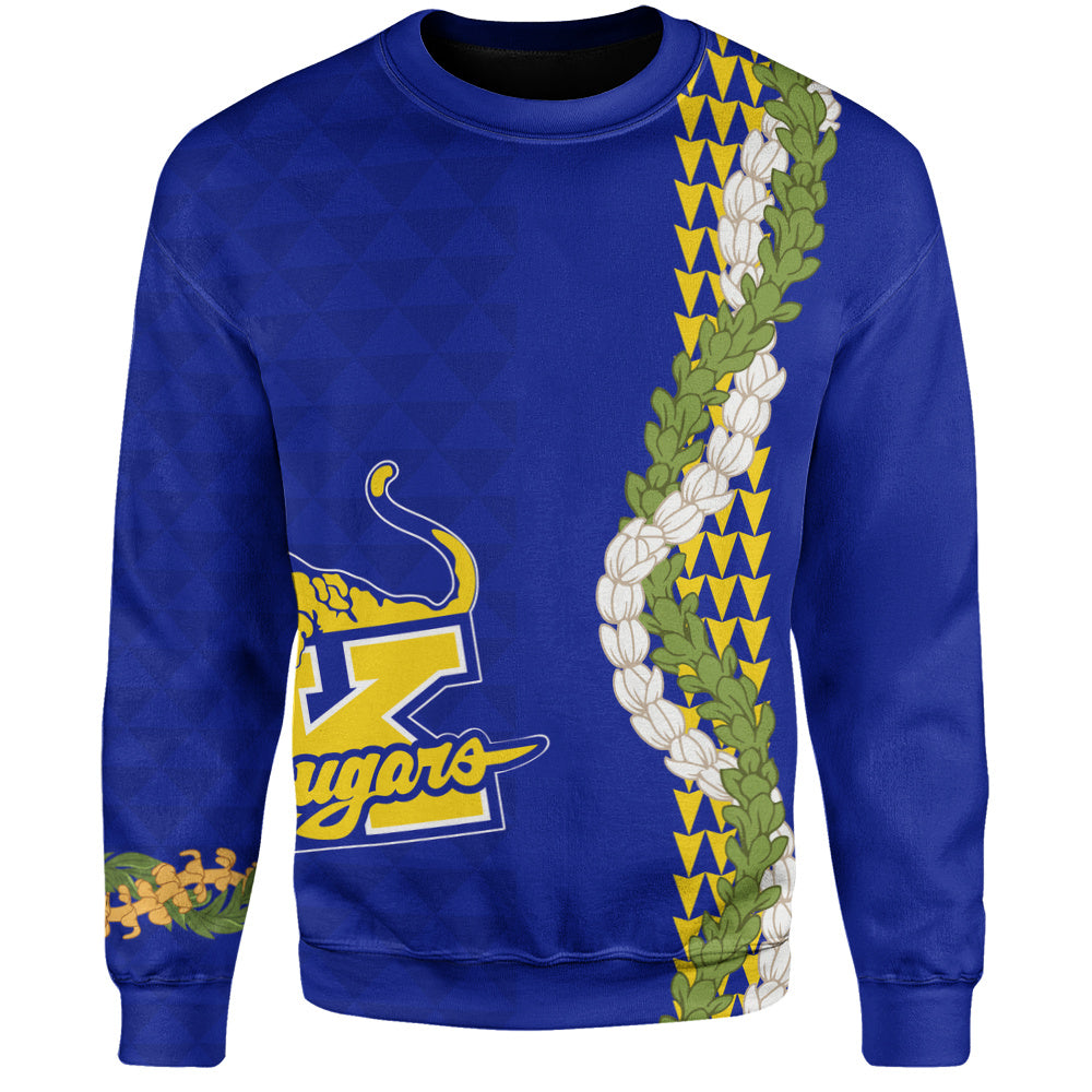Henry J. Kaiser High School (Hawaii) Sweatshirt Puakenikeni Maile Flower Lei