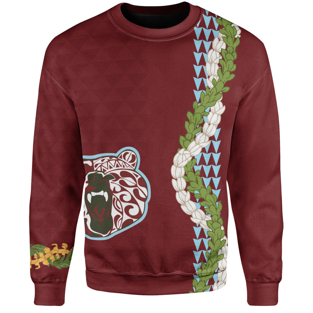 Henry Perrine Baldwin High School Sweatshirt Puakenikeni Maile Flower Lei