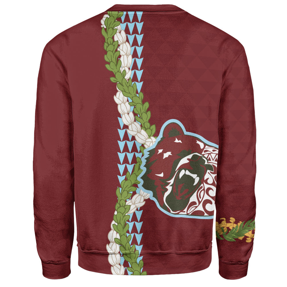 Henry Perrine Baldwin High School Sweatshirt Puakenikeni Maile Flower Lei