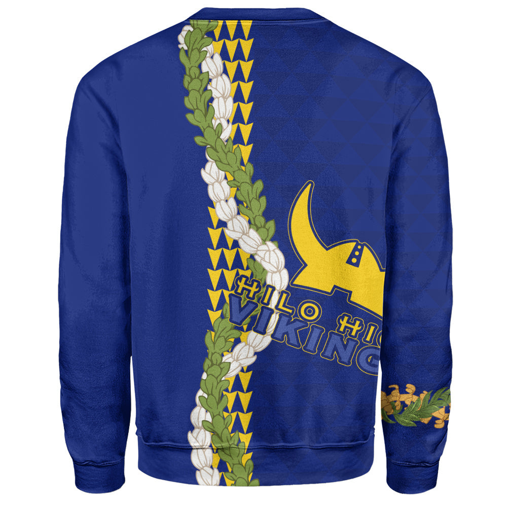Hilo High School Sweatshirt Puakenikeni Maile Flower Lei