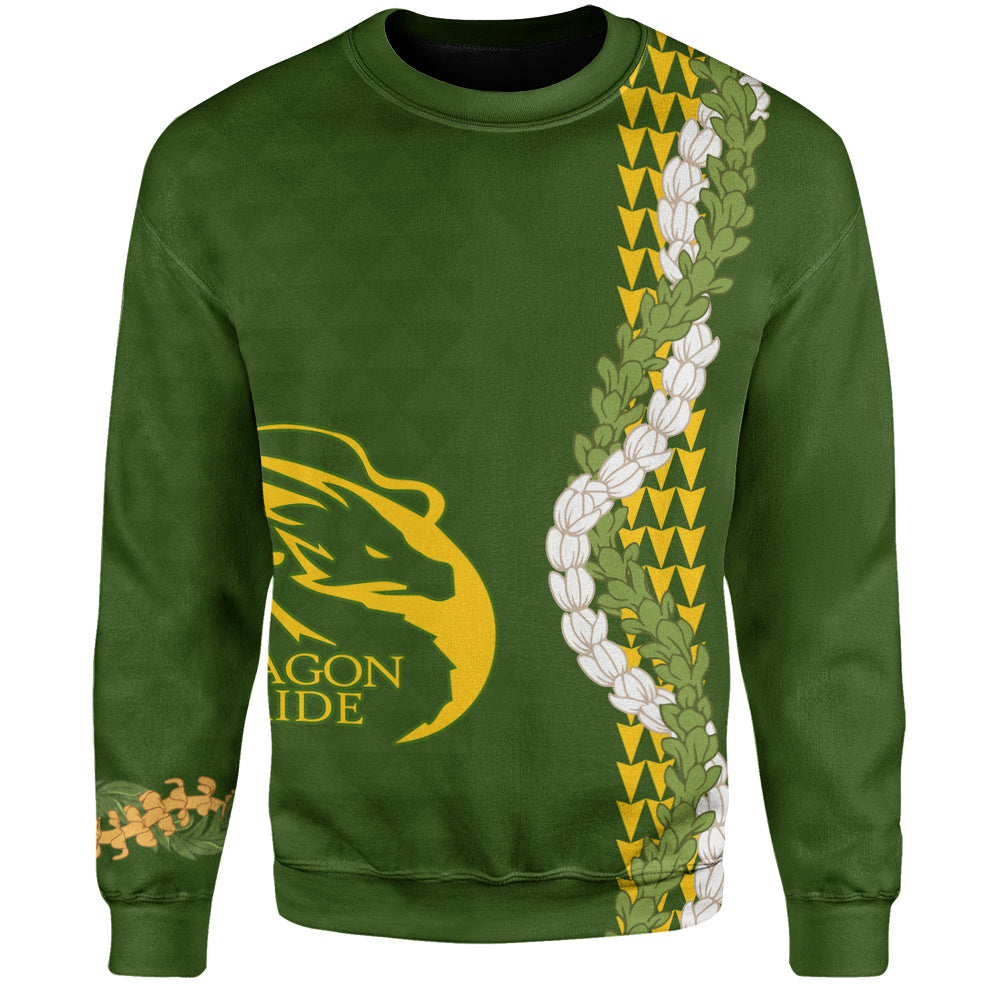 Honokaʻa High & Intermediate School Sweatshirt Puakenikeni Maile Flower Lei