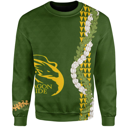 Honokaʻa High & Intermediate School Sweatshirt Puakenikeni Maile Flower Lei