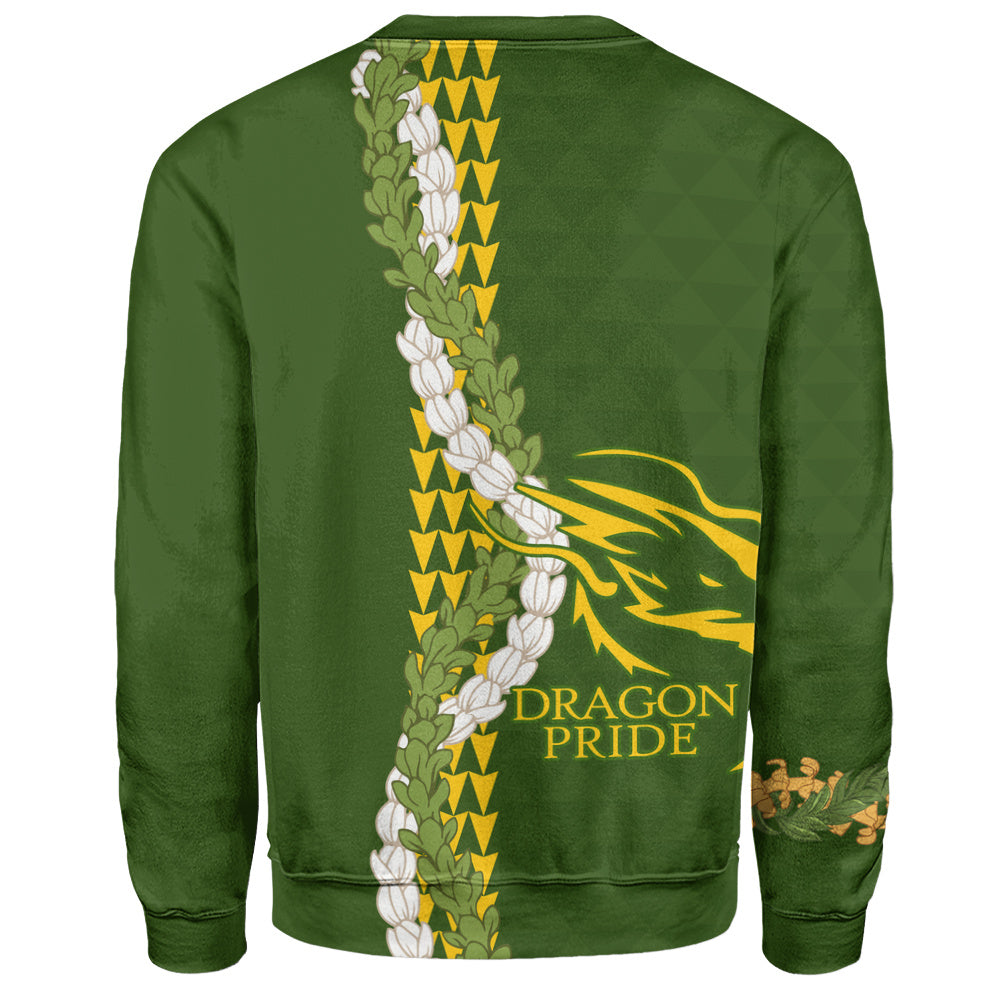 Honokaʻa High & Intermediate School Sweatshirt Puakenikeni Maile Flower Lei