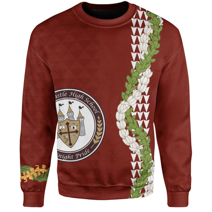 James B. Castle High School Sweatshirt Puakenikeni Maile Flower Lei
