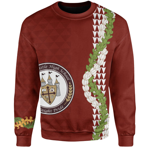 James B. Castle High School Sweatshirt Puakenikeni Maile Flower Lei