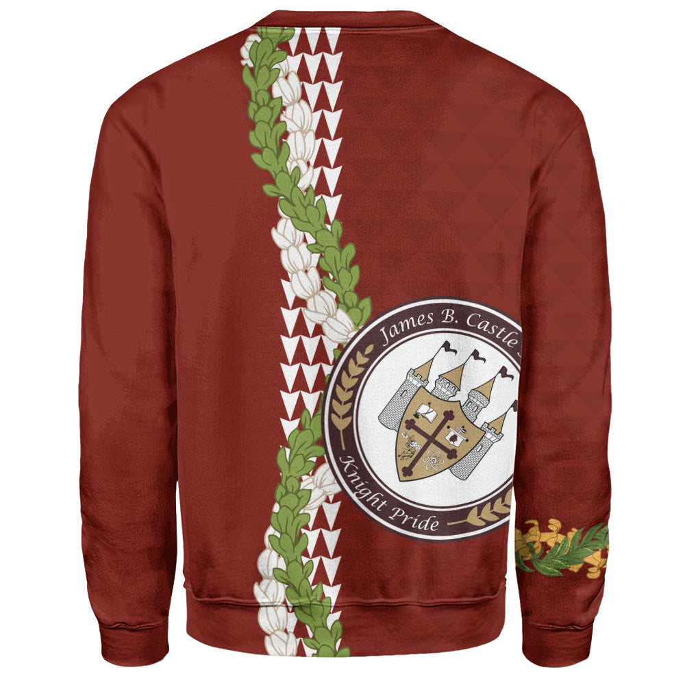 James B. Castle High School Sweatshirt Puakenikeni Maile Flower Lei
