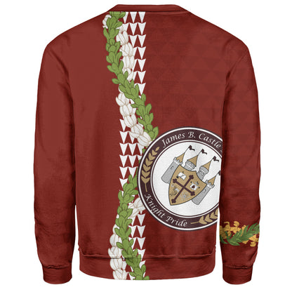 James B. Castle High School Sweatshirt Puakenikeni Maile Flower Lei
