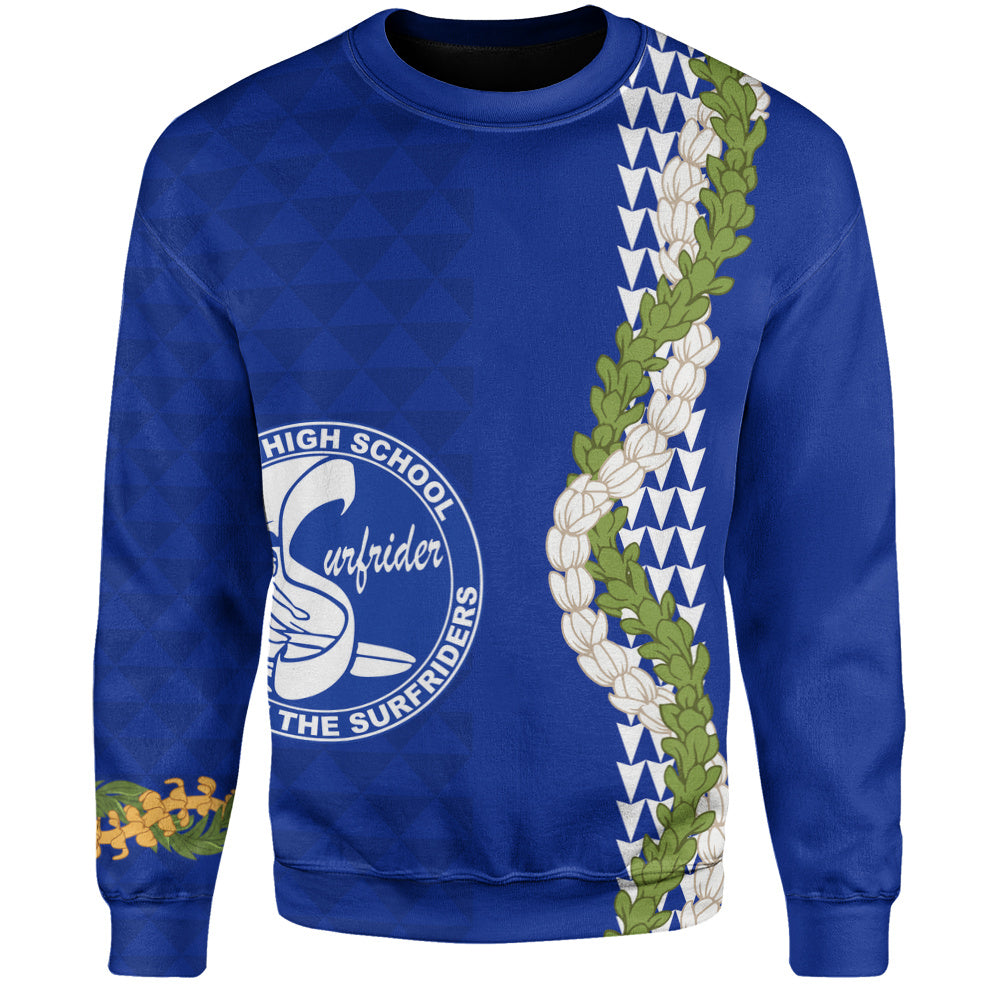 Kailua High School Sweatshirt Puakenikeni Maile Flower Lei