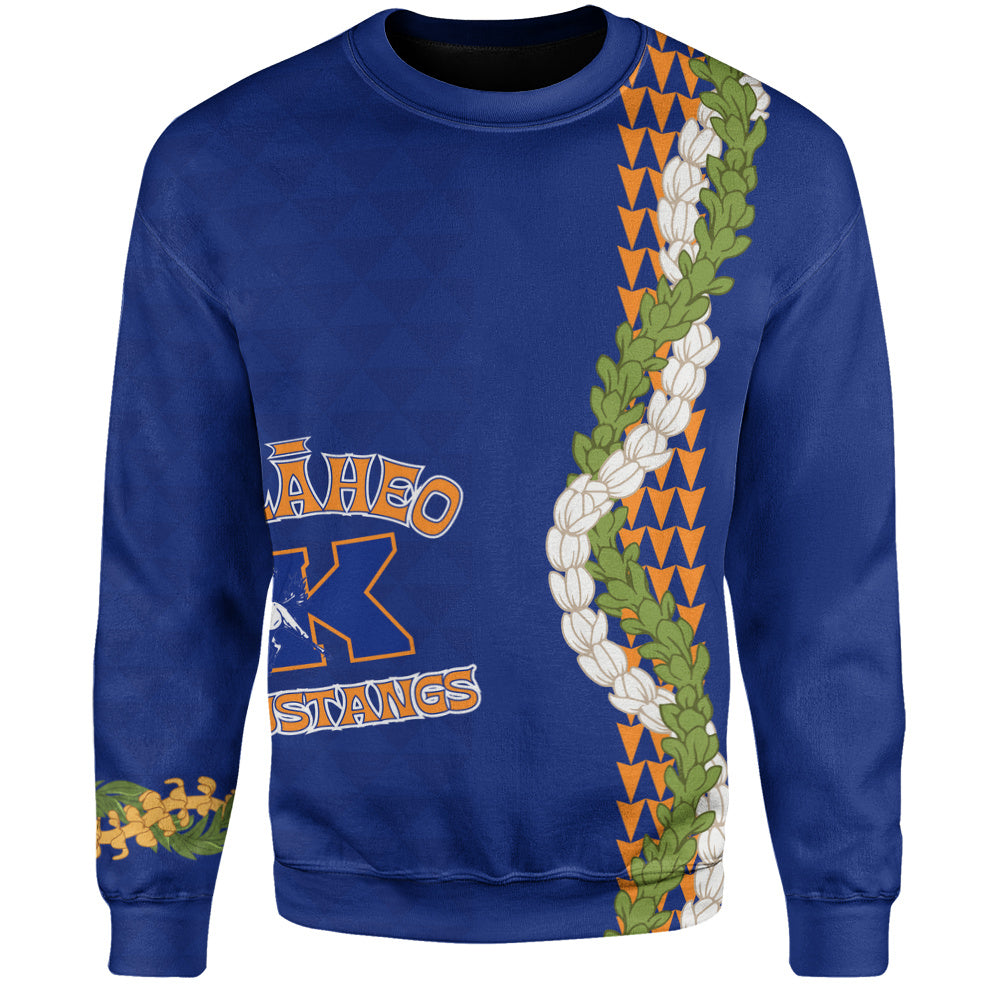 Kalaheo High School Sweatshirt Puakenikeni Maile Flower Lei