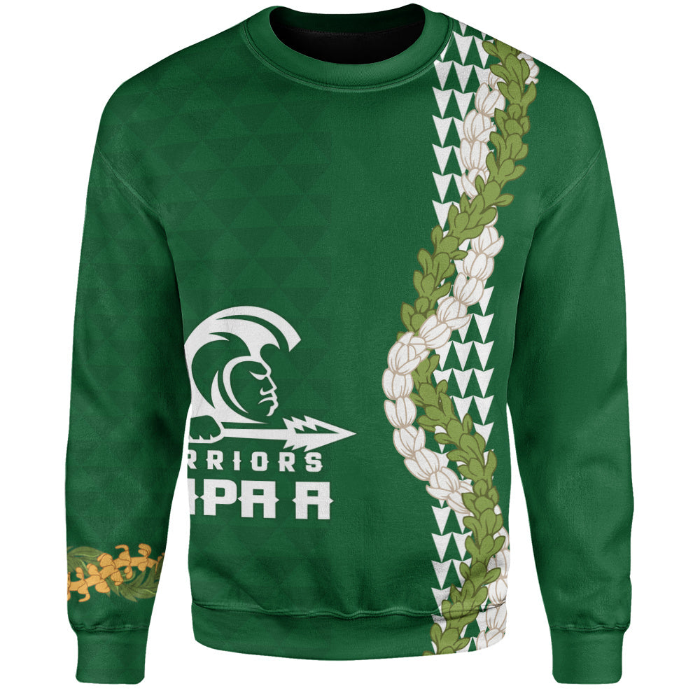 Kapaa High School Sweatshirt Puakenikeni Maile Flower Lei