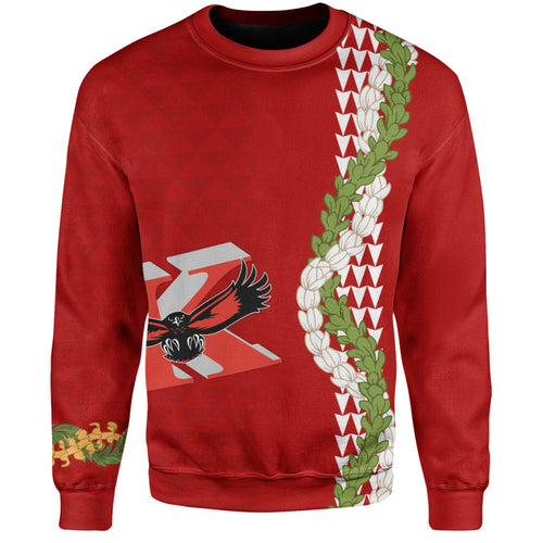 Kauai High School Sweatshirt Puakenikeni Maile Flower Lei