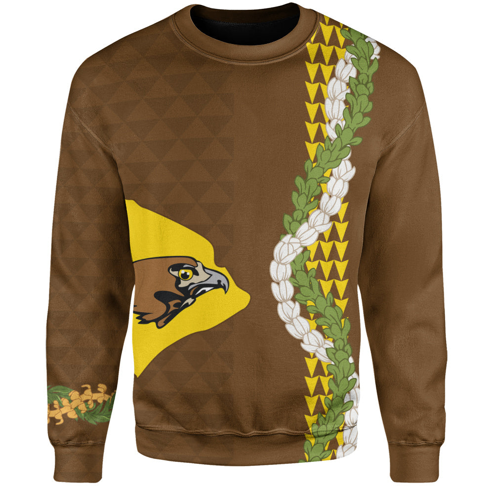 ke kula o ehunuikaimalino Sweatshirt Puakenikeni Maile Flower Lei