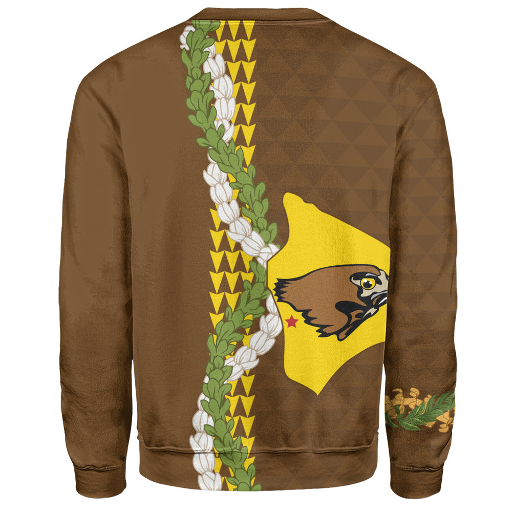 ke kula o ehunuikaimalino Sweatshirt Puakenikeni Maile Flower Lei