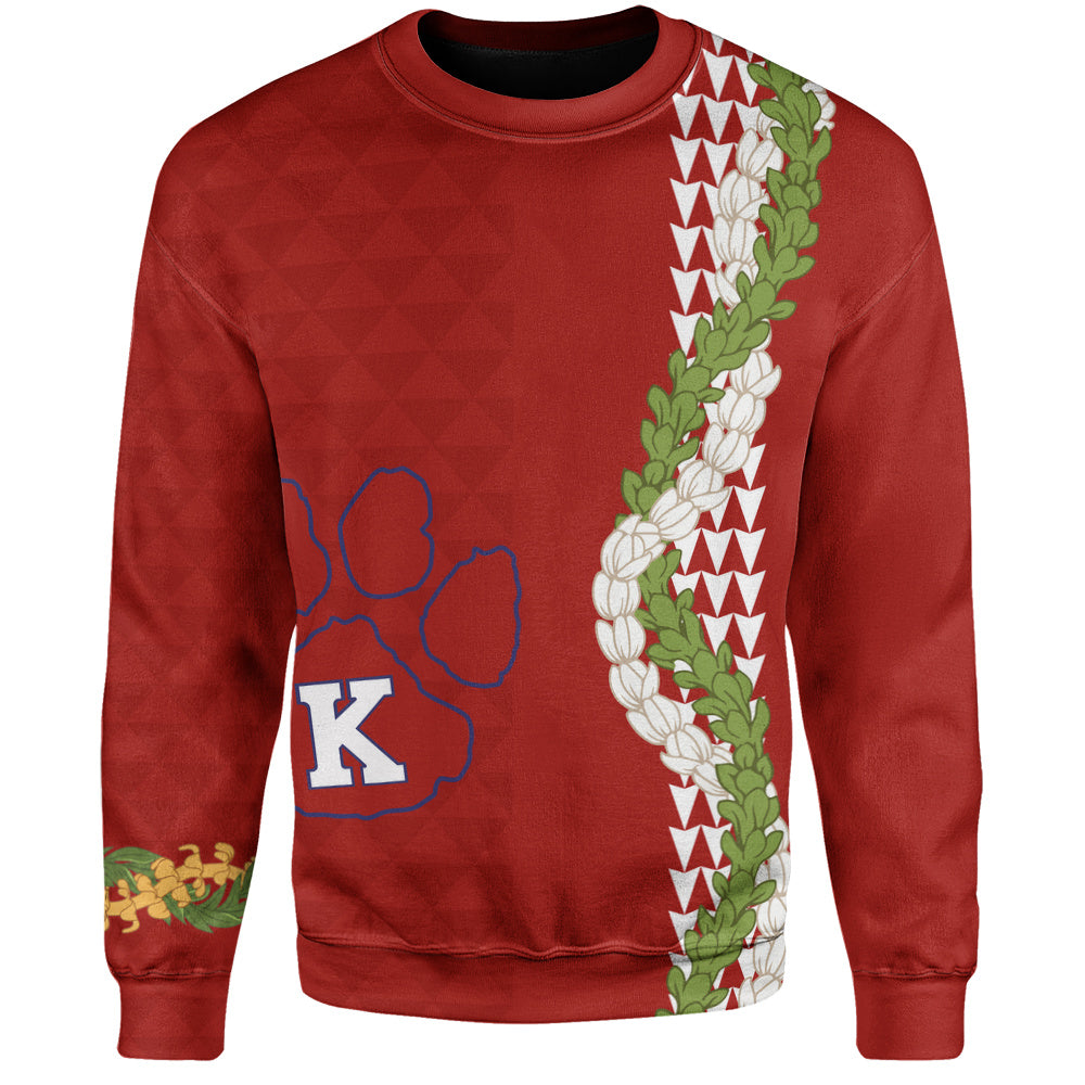 Keaʻau High School Sweatshirt Puakenikeni Maile Flower Lei