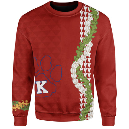 Keaʻau High School Sweatshirt Puakenikeni Maile Flower Lei