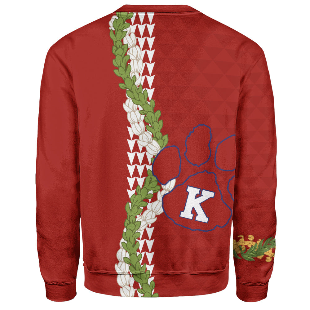 Keaʻau High School Sweatshirt Puakenikeni Maile Flower Lei