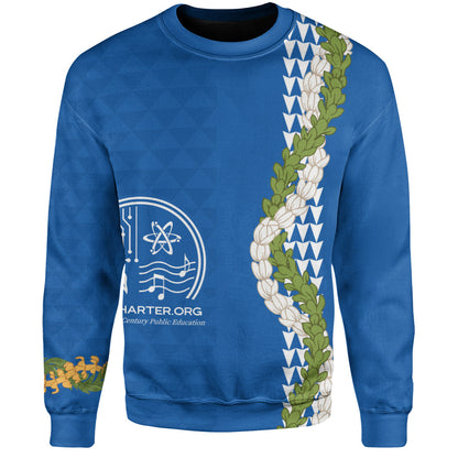 Kihei Charter School Sweatshirt Puakenikeni Maile Flower Lei