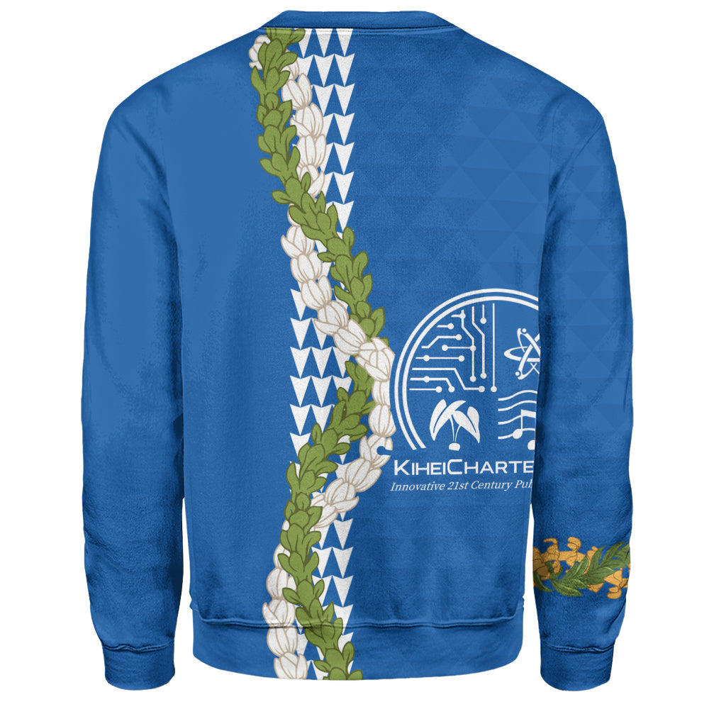 Kihei Charter School Sweatshirt Puakenikeni Maile Flower Lei