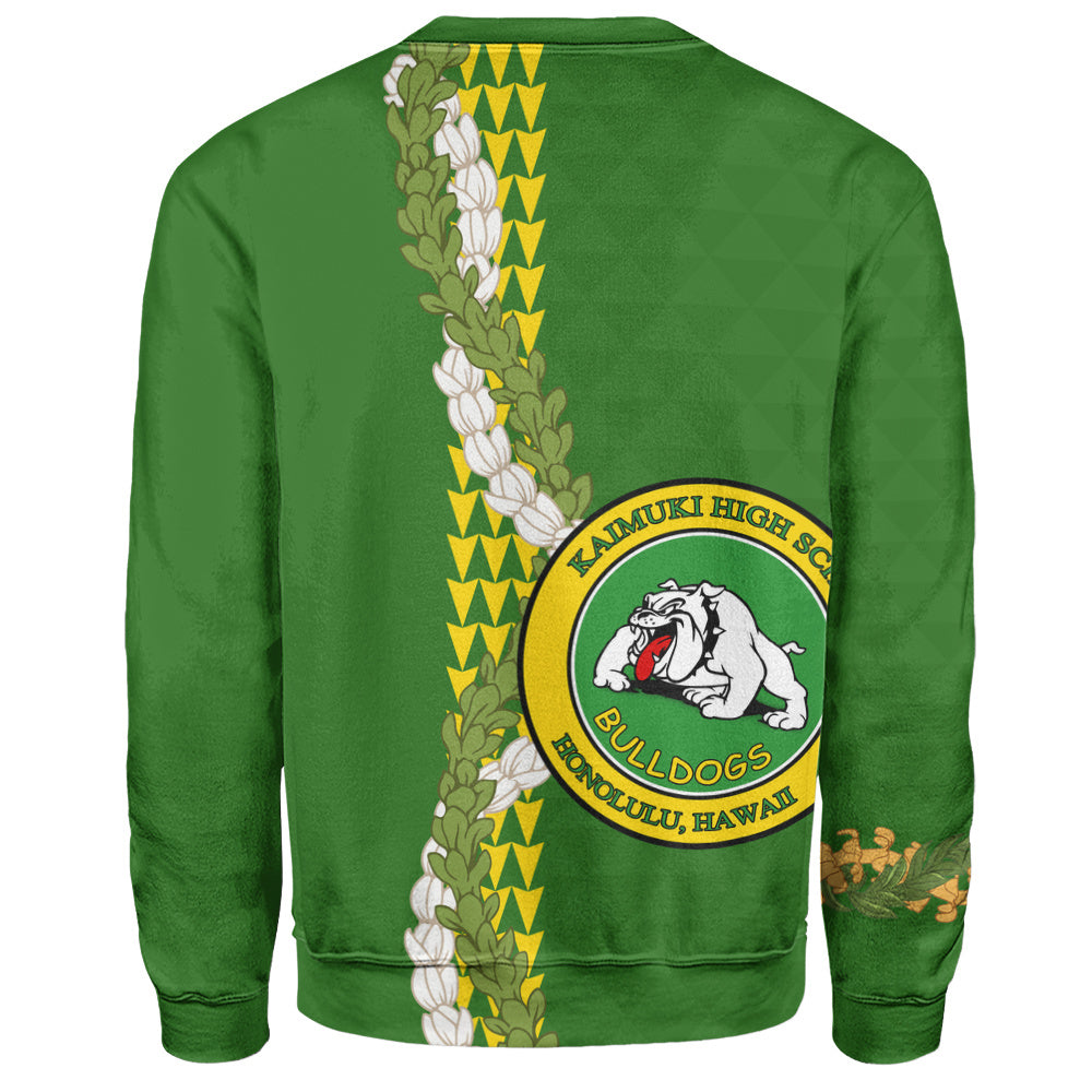 Kaimuki High School Sweatshirt Puakenikeni Maile Flower Lei