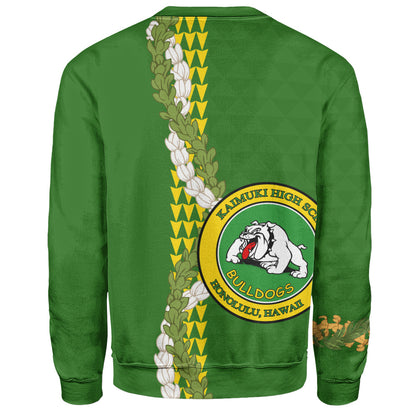 Kaimuki High School Sweatshirt Puakenikeni Maile Flower Lei