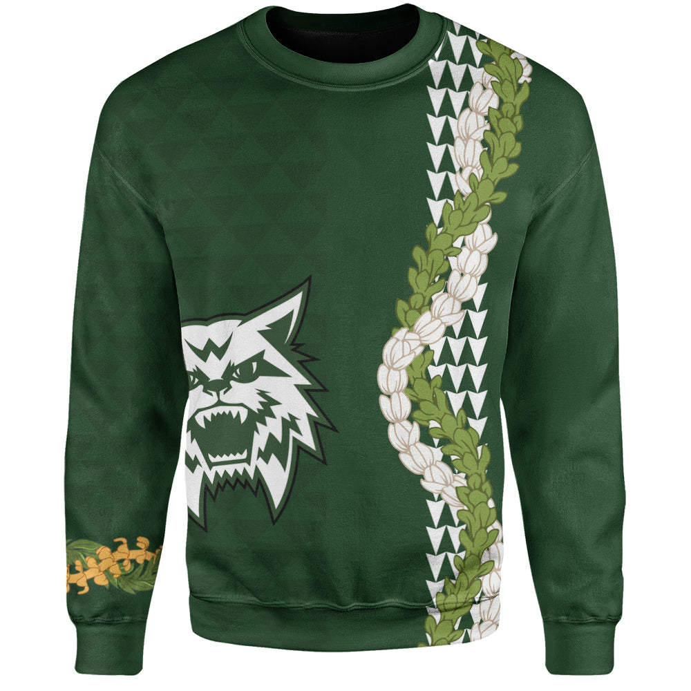 Konawaena High School Sweatshirt Puakenikeni Maile Flower Lei