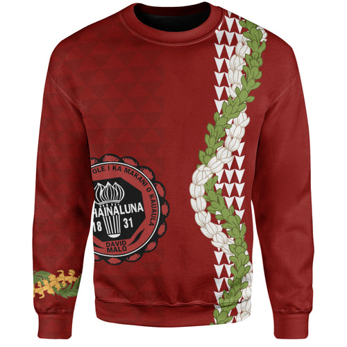 Lahainaluna High School Sweatshirt Puakenikeni Maile Flower Lei
