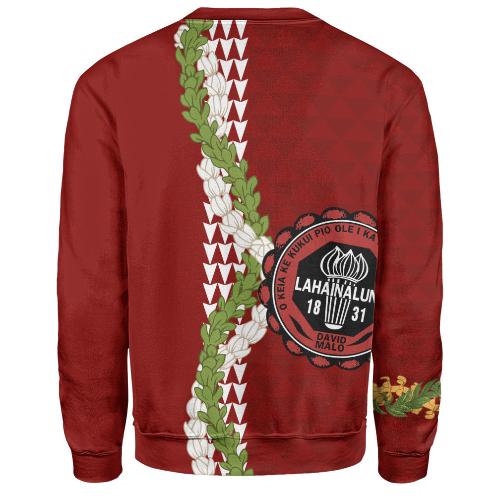 Lahainaluna High School Sweatshirt Puakenikeni Maile Flower Lei