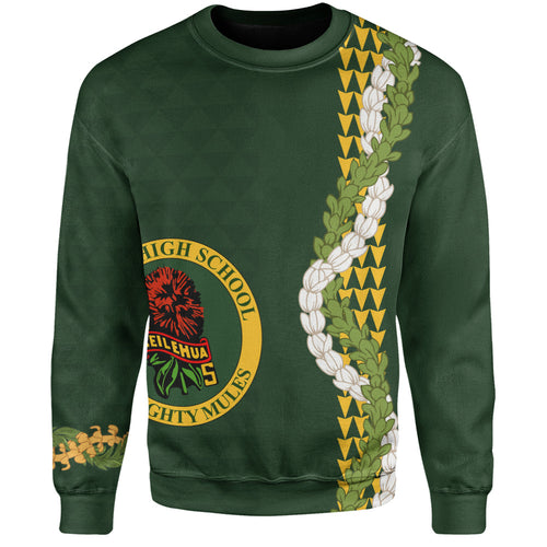 Leilehua High School Sweatshirt Puakenikeni Maile Flower Lei