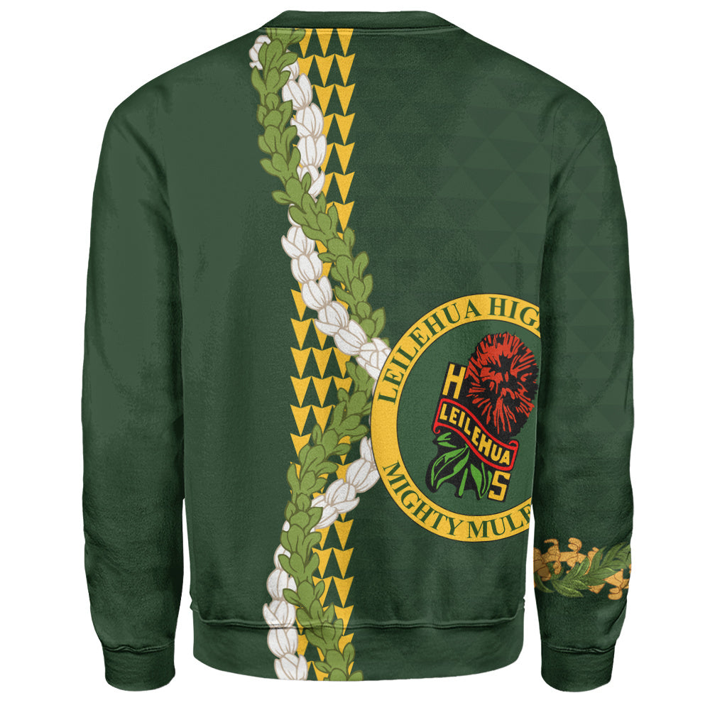 Leilehua High School Sweatshirt Puakenikeni Maile Flower Lei