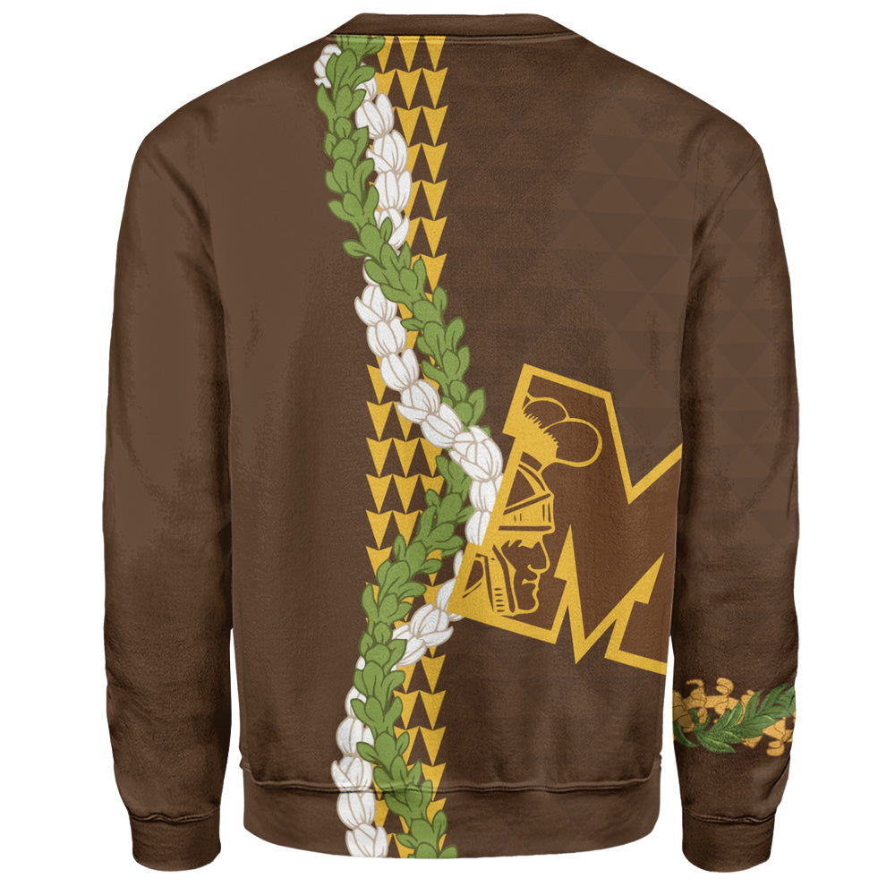 Mililani High School Sweatshirt Puakenikeni Maile Flower Lei