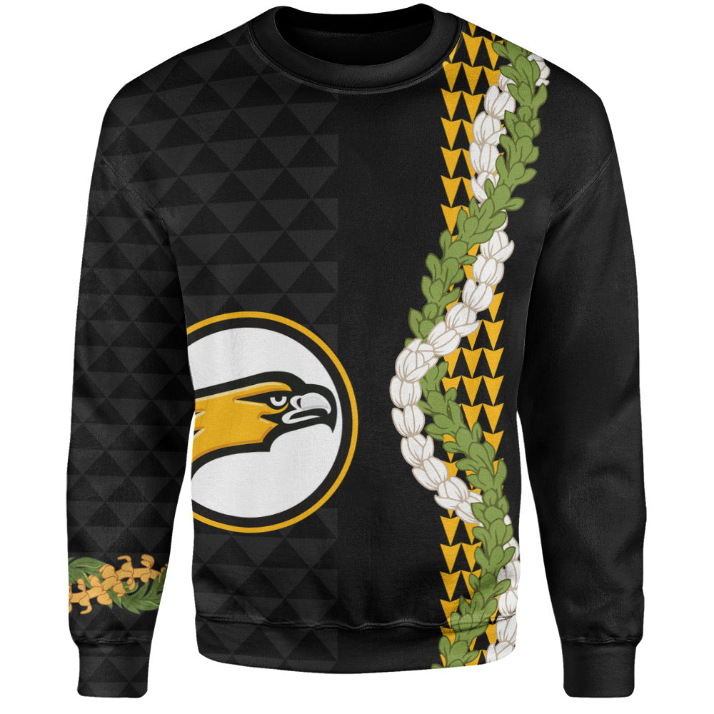 Nanakuli High and Intermediate School Sweatshirt Puakenikeni Maile Flower Lei