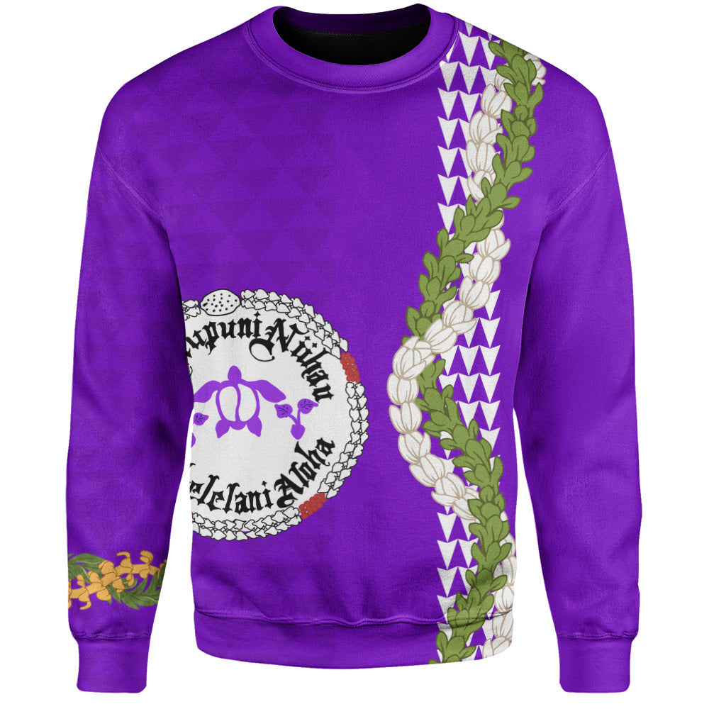 Ni'ihau High and Elementary School Sweatshirt Puakenikeni Maile Flower Lei