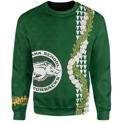 Olomana High & Intermediate School Sweatshirt Puakenikeni Maile Flower Lei