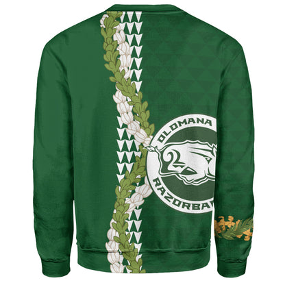 Olomana High & Intermediate School Sweatshirt Puakenikeni Maile Flower Lei