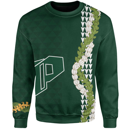 Pahoa High and Intermediate School Sweatshirt Puakenikeni Maile Flower Lei