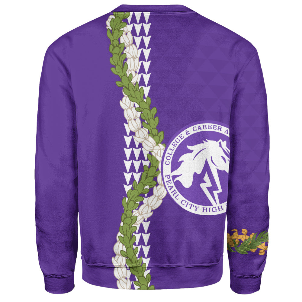 Pearl City High School (Hawaii) Sweatshirt Puakenikeni Maile Flower Lei