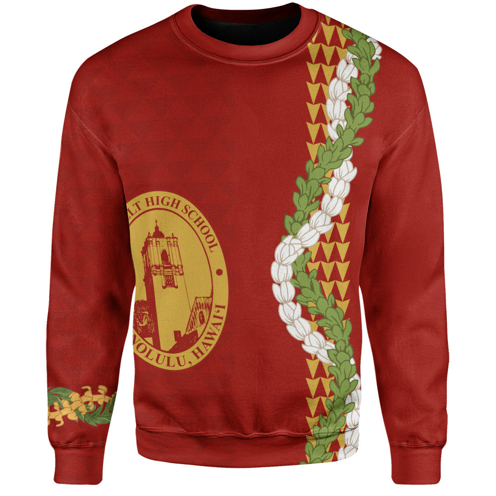 President Theodore Roosevelt High School Sweatshirt Puakenikeni Maile Flower Lei
